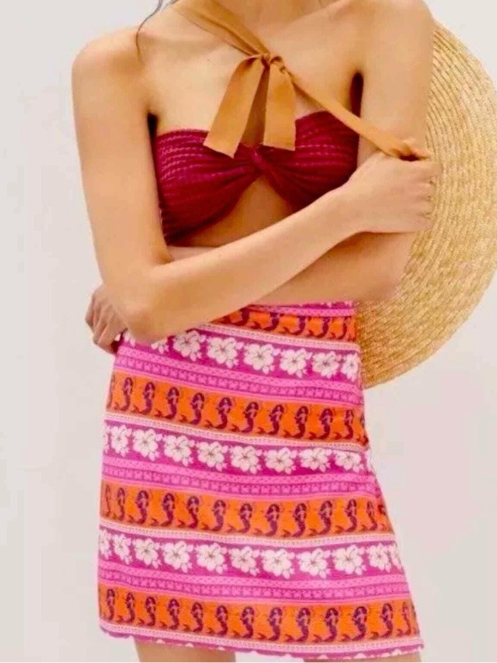 FARM RIO KNIT MINI SKIRT Mermaid Printed Skirt womens size Small